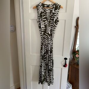 Talbots Green and White Fern Maxi Dress